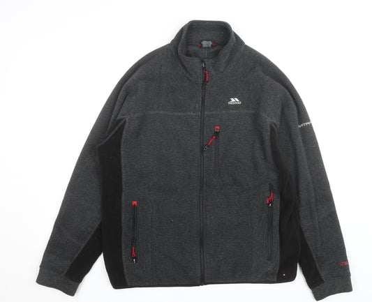 Trespass Men's Grey Fleece Jacket L 108cm Full Zip Outdoor Hiking