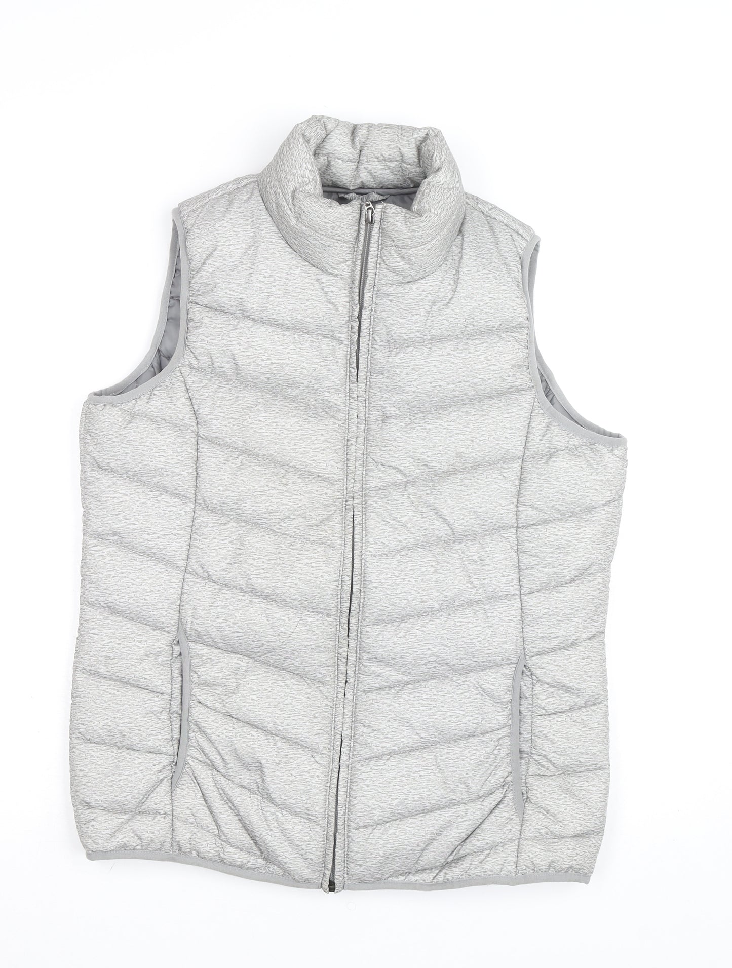 Esmara Women's Grey Puffer Waistcoat Gilet Size 12 Regular Fit