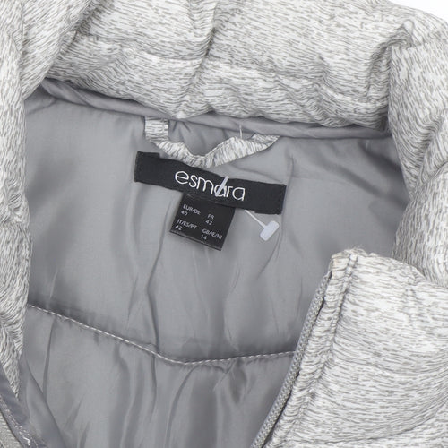 Esmara Women's Grey Puffer Waistcoat Gilet Size 12 Regular Fit