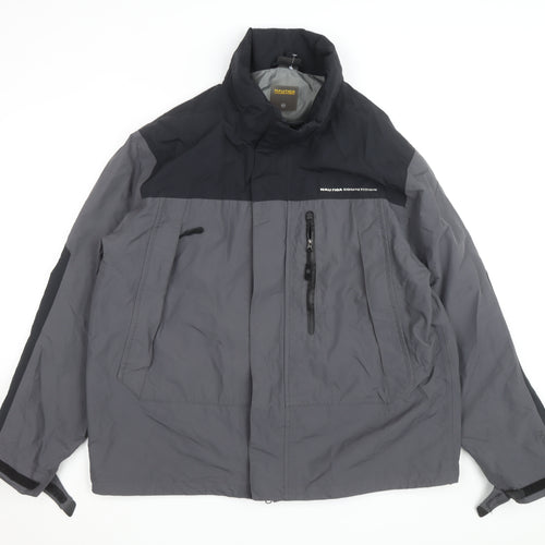 Nautica Men’s Grey Windbreaker Jacket L Regular Fit Water Resistant