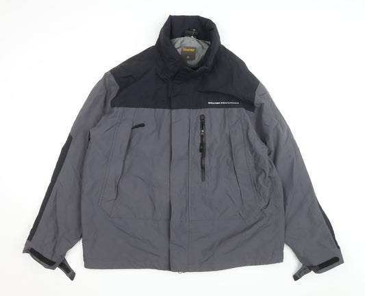 Nautica Men’s Grey Windbreaker Jacket L Regular Fit Water Resistant