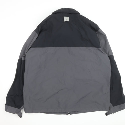Nautica Men’s Grey Windbreaker Jacket L Regular Fit Water Resistant