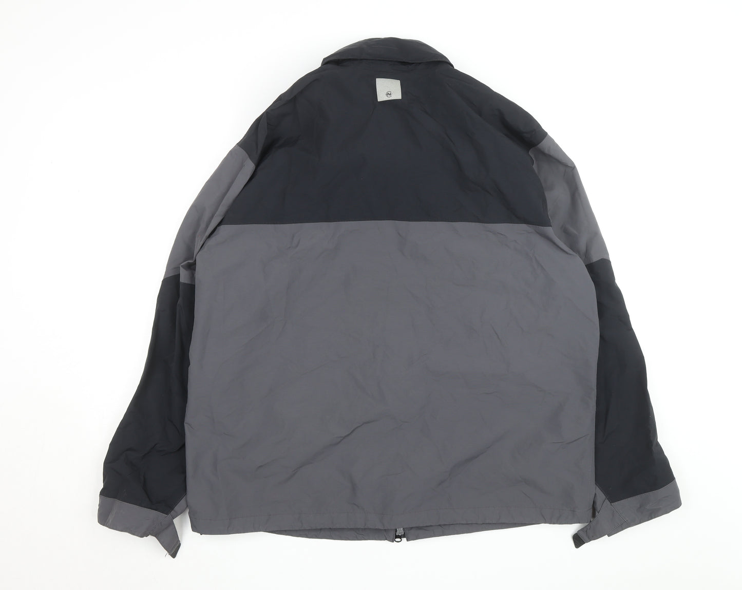 Nautica Men’s Grey Windbreaker Jacket L Regular Fit Water Resistant