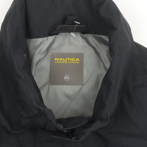 Nautica Men’s Grey Windbreaker Jacket L Regular Fit Water Resistant