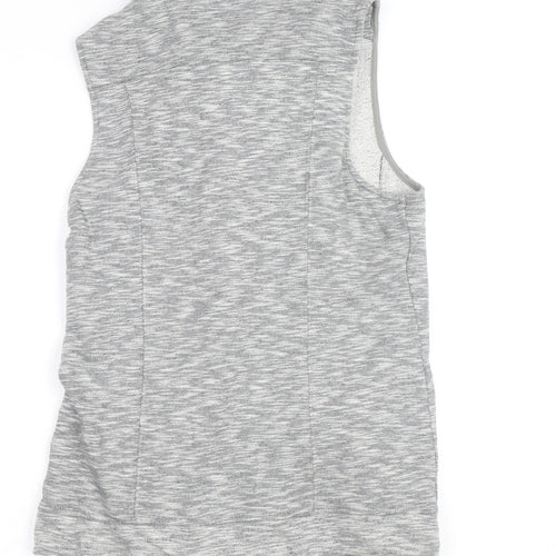 Next Womens Grey Collared Full Zip Sleeveless Knit Vest Size 12