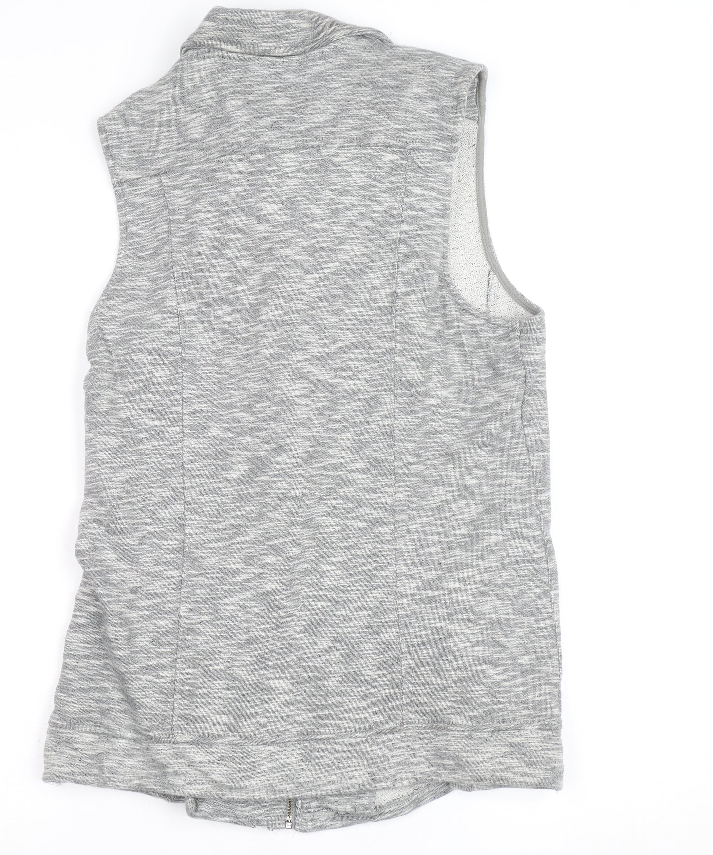 Next Womens Grey Collared Full Zip Sleeveless Knit Vest Size 12