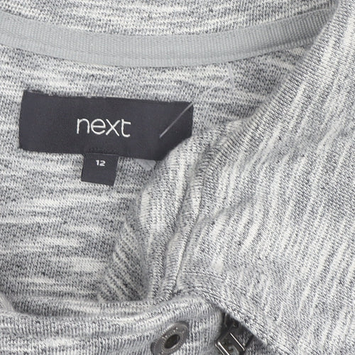 Next Womens Grey Collared Full Zip Sleeveless Knit Vest Size 12
