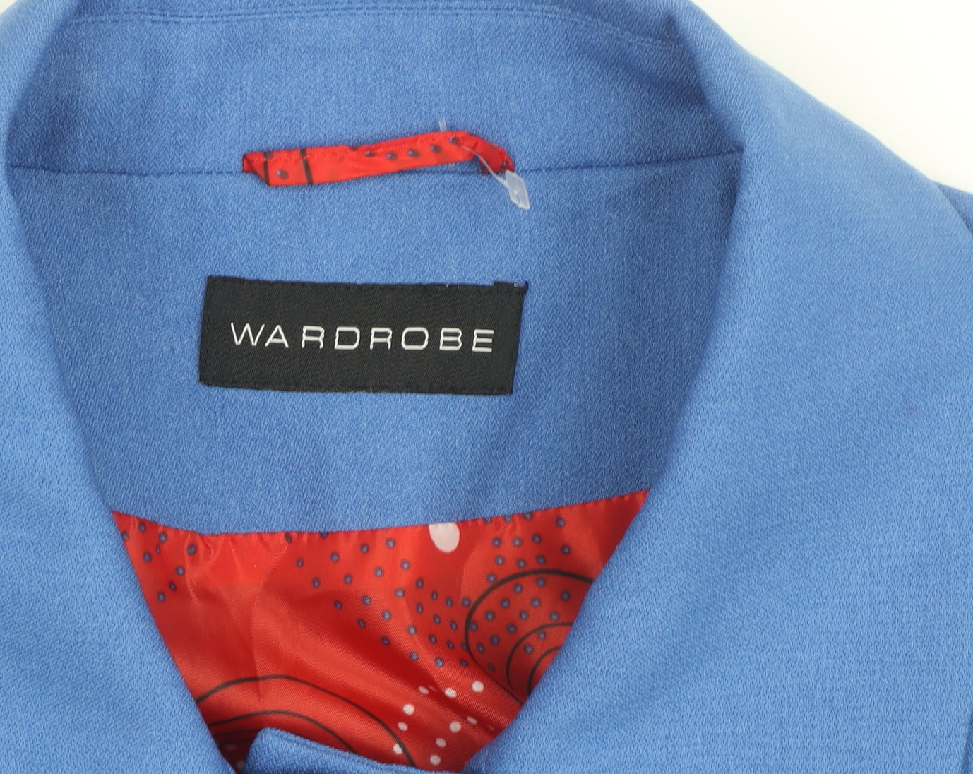 Wardrobe Women Blue Wool Blend Mid-Length Button Overcoat Size 16