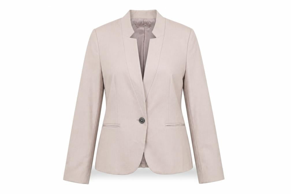 Zara Women Beige Slim Fit Blazer Jacket Size 12 Workwear Style