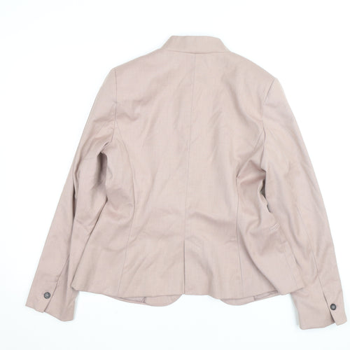 Zara Women Beige Slim Fit Blazer Jacket Size 12 Workwear Style