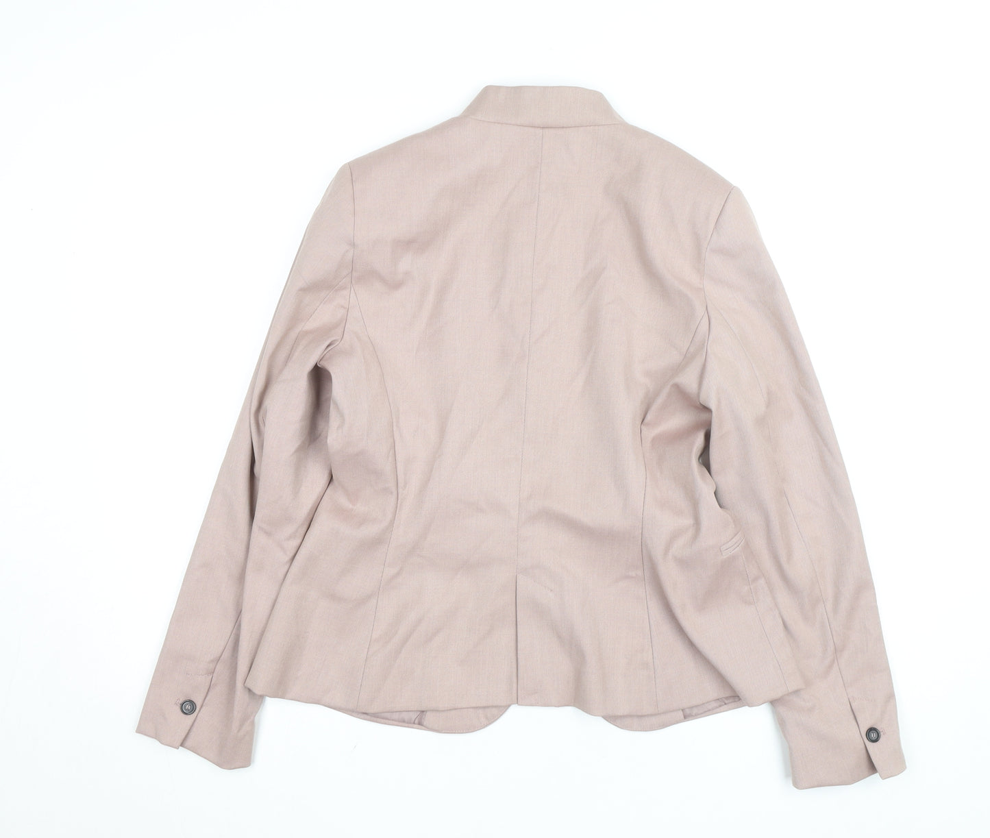 Zara Women Beige Slim Fit Blazer Jacket Size 12 Workwear Style