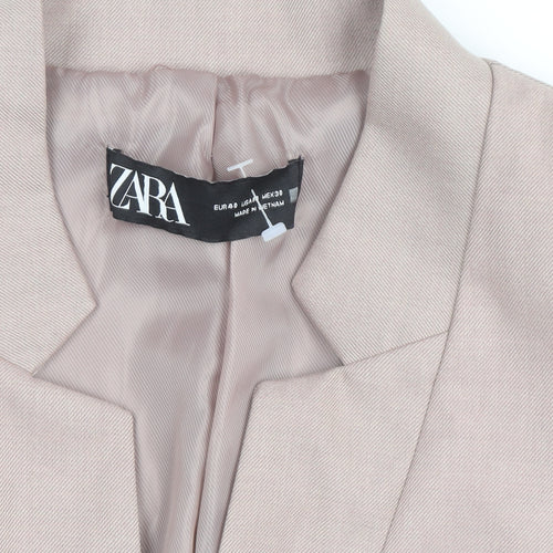 Zara Women Beige Slim Fit Blazer Jacket Size 12 Workwear Style