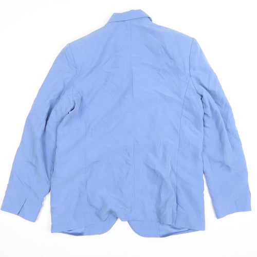 Mango Womens Blue Regular Fit Mid-Length Blazer Size 12