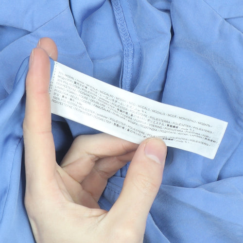 Mango Womens Blue Regular Fit Mid-Length Blazer Size 12