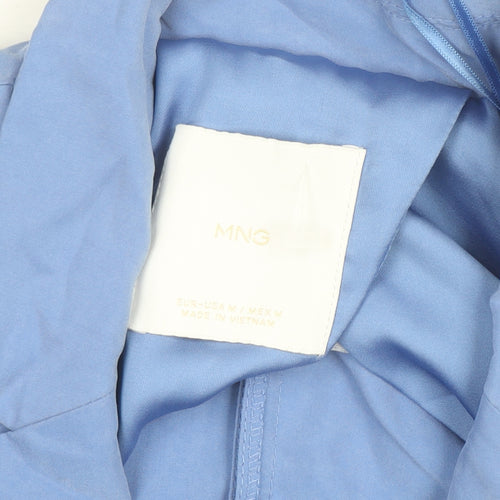 Mango Womens Blue Regular Fit Mid-Length Blazer Size 12