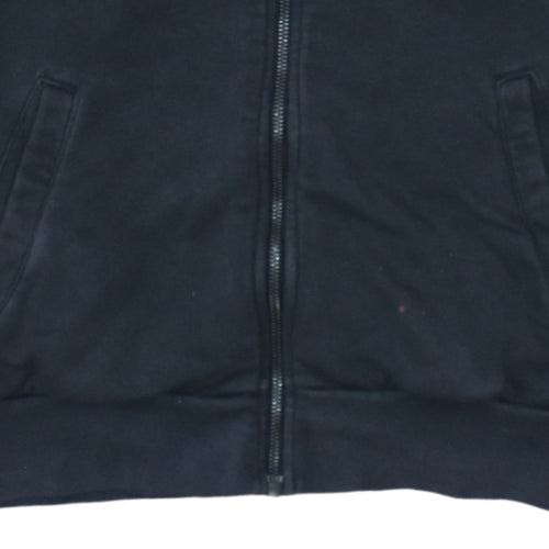 Adidas Women's Black Full Zip Hoodie Size M 12-14 with Logo Stripes