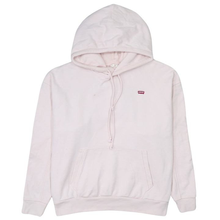 Levi's Womens Pink Pullover Hoodie Medium Relaxed Fit Cotton