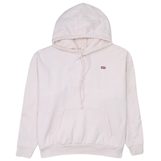 Levi's Womens Pink Pullover Hoodie Medium Relaxed Fit Cotton
