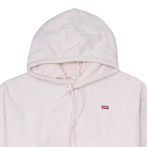Levi's Womens Pink Pullover Hoodie Medium Relaxed Fit Cotton