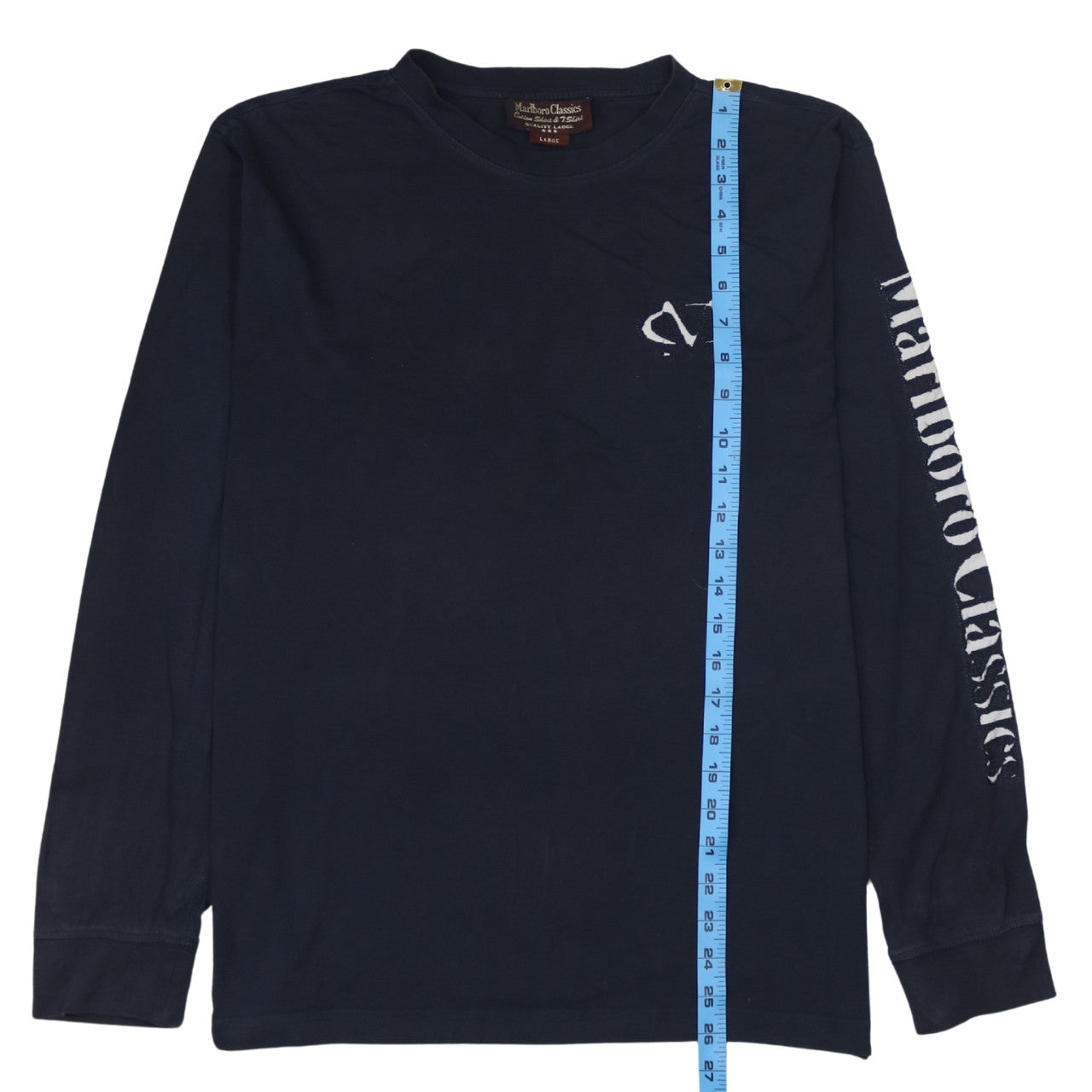 Marlboro Classics Men's Navy Long Sleeve Crew Neck T-Shirt Size L Cotton