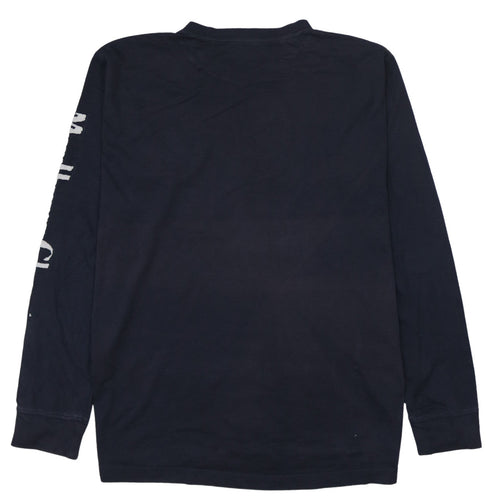 Marlboro Classics Men's Navy Long Sleeve Crew Neck T-Shirt Size L Cotton