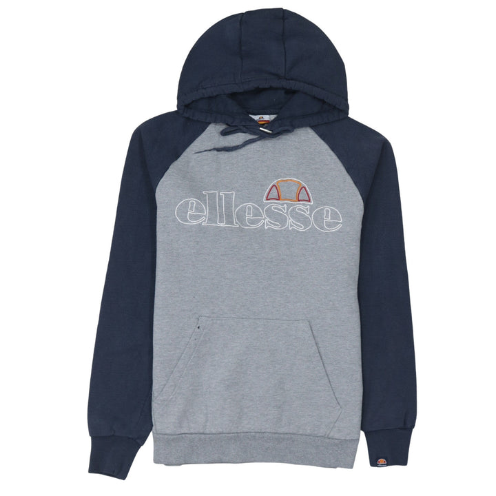 Ellesse Mens Grey Pullover Hoodie M Hooded Embroidered Sports Fleece