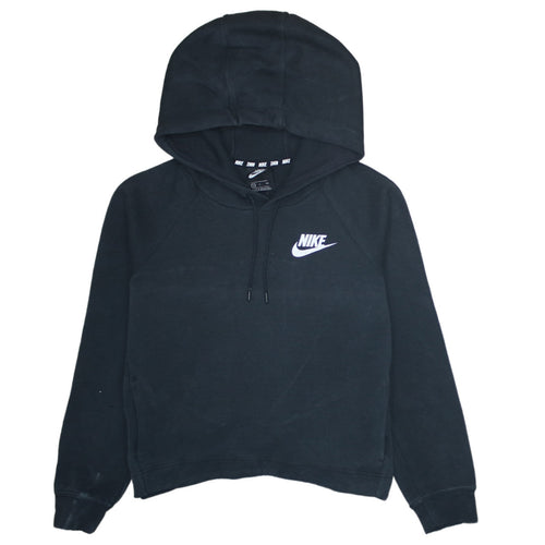 Nike Women Black Small Pullover Hoodie Sweatshirt Cotton Blend