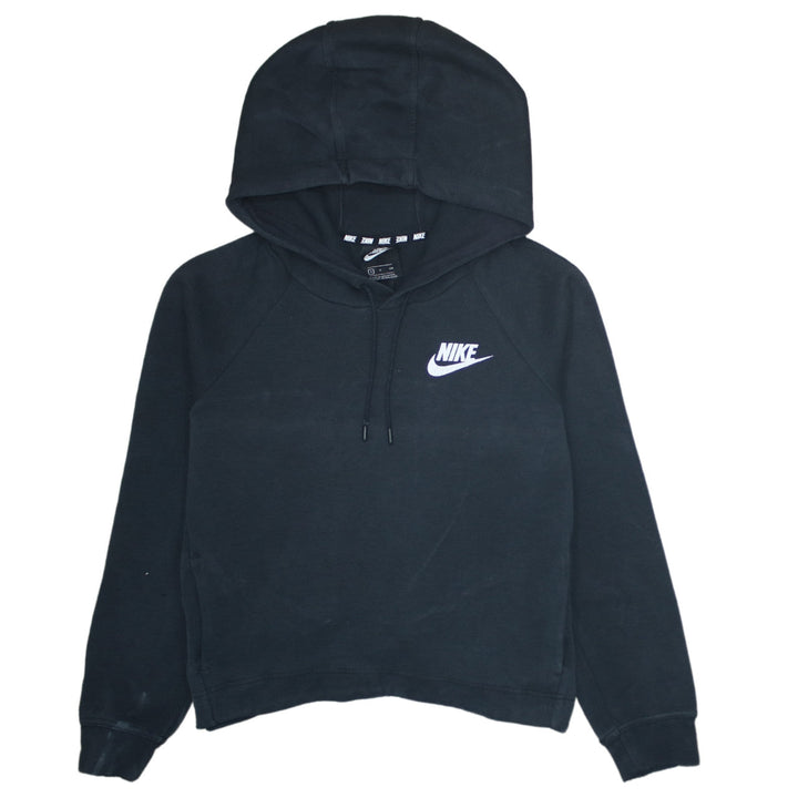 Nike Women Black Small Pullover Hoodie Sweatshirt Cotton Blend