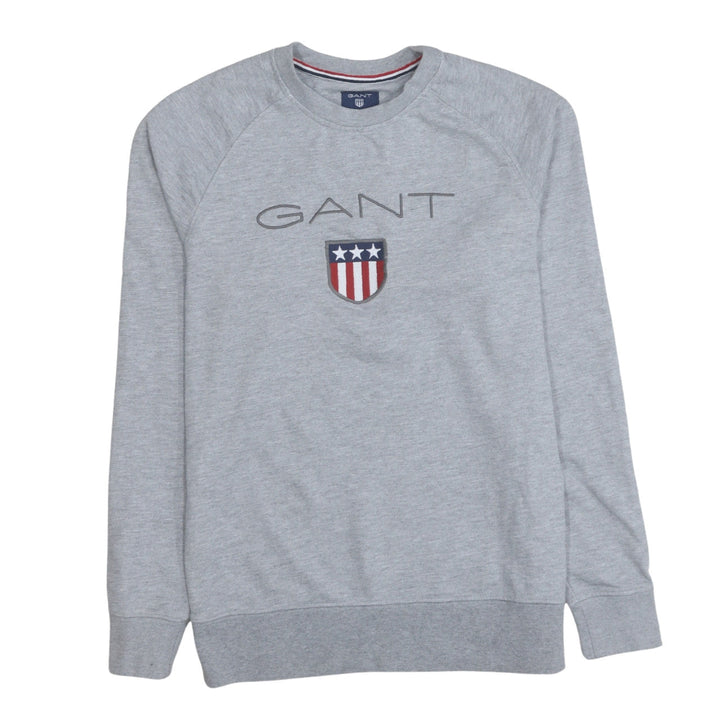 GANT Men's Grey Embroidered Logo Sweatshirt M Regular Fit