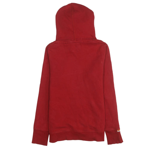 Superdry Men's Red Pullover Hoodie Medium Logo Fleece Sweatshirt