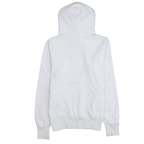 Superdry Men's White Pullover Hoodie L Retro Graphic Fleece