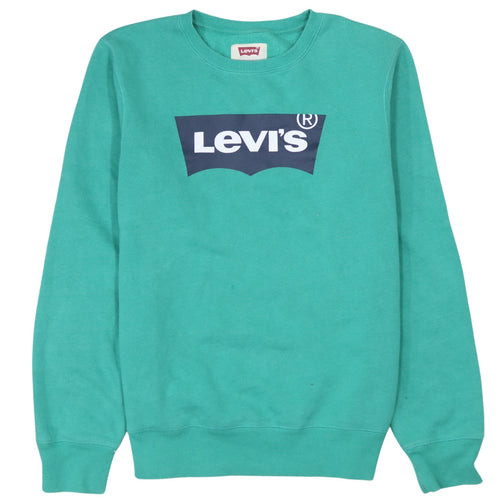Levi's Boys Green Logo Graphic Crew Neck Sweatshirt 16 Years