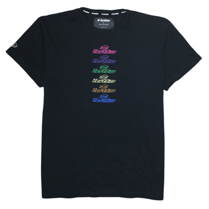 Lotto x Primark Men's Black Graphic Logo T-Shirt Size M