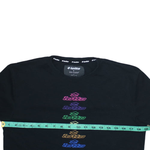 Lotto x Primark Men's Black Graphic Logo T-Shirt Size M