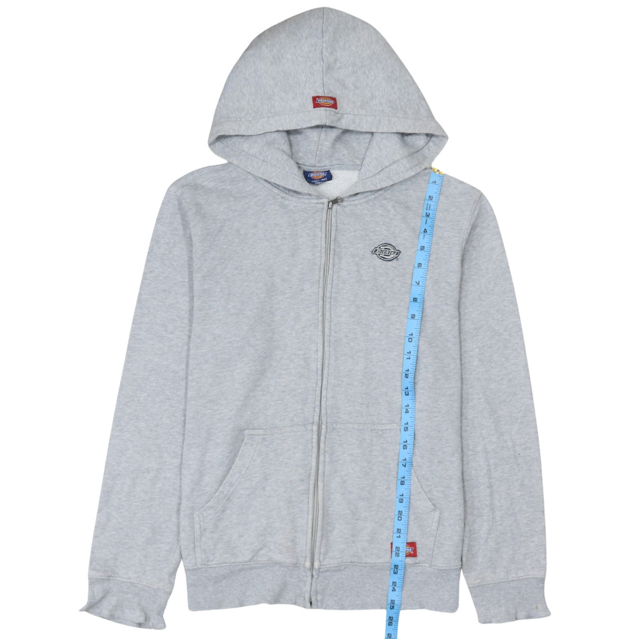 Dickies Men’s Grey Full Zip Hoodie Size M Regular Fit Fleece