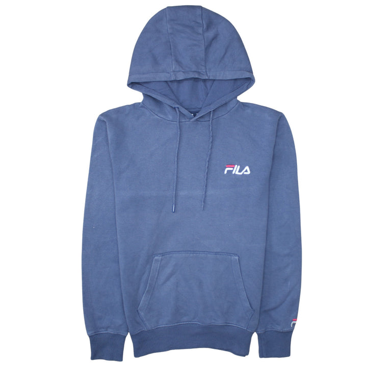 Fila Men's Blue Pullover Hoodie Small Embroidered Logo Sportswear