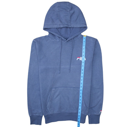 Fila Men's Blue Pullover Hoodie Small Embroidered Logo Sportswear
