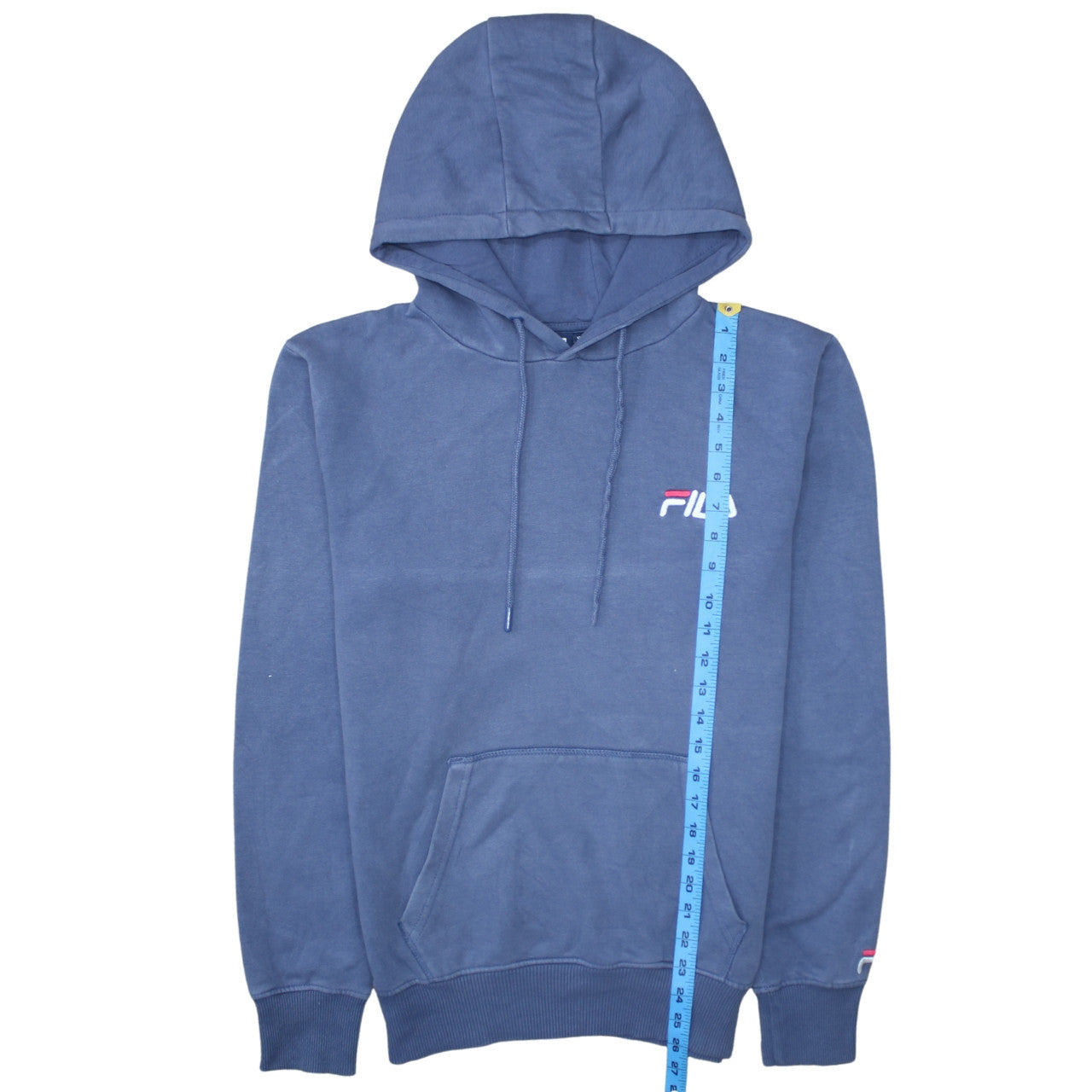 Fila Men's Blue Pullover Hoodie Small Embroidered Logo Sportswear