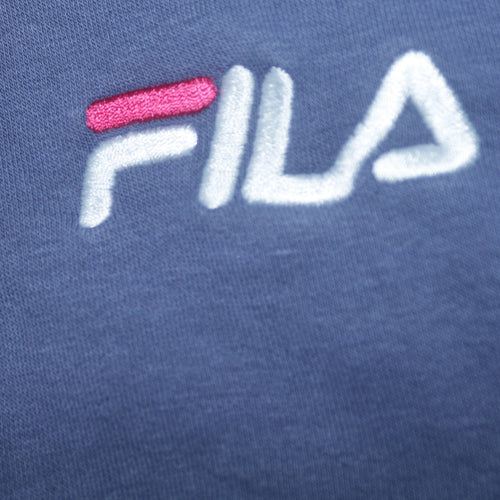 Fila Men's Blue Pullover Hoodie Small Embroidered Logo Sportswear