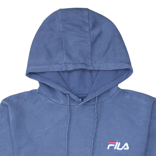 Fila Men's Blue Pullover Hoodie Small Embroidered Logo Sportswear