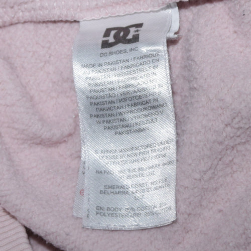 DC Shoes Womens Beige Hoodie Large Logo Pullover Fleece Sweatshirt