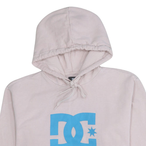 DC Shoes Womens Beige Hoodie Large Logo Pullover Fleece Sweatshirt