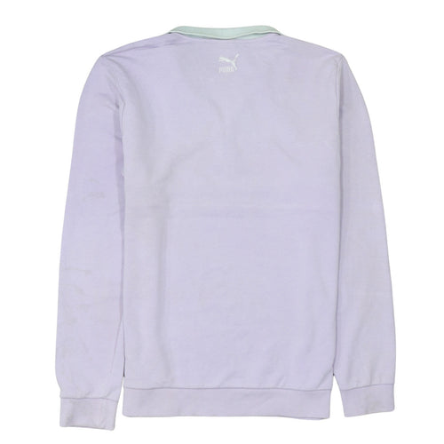 Puma Men's Lilac 1/2 Zip Sweatshirt L Cotton Blend Logo Pullover