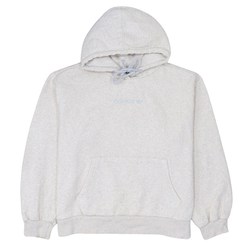 Adidas Women Beige Pullover Hoodie UK 12 Classic Logo Sweatshirt