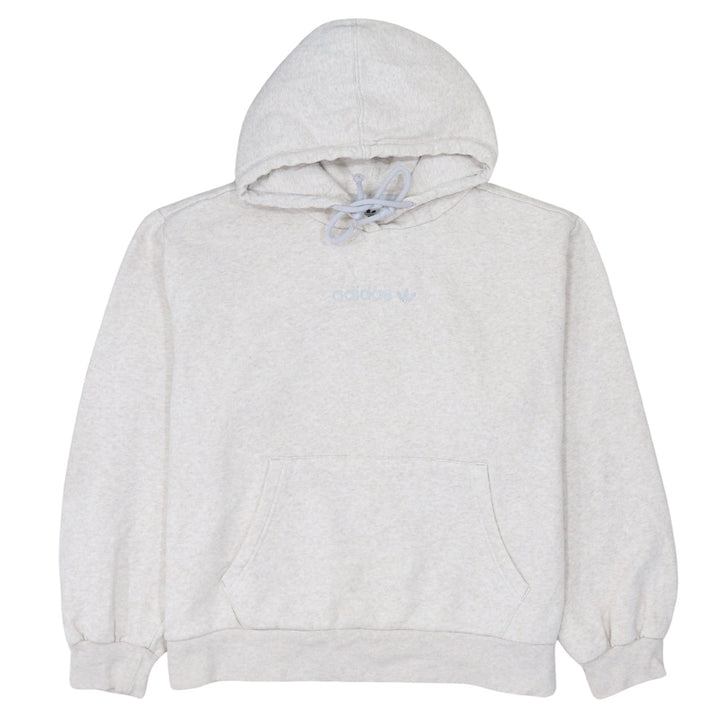 Adidas Women Beige Pullover Hoodie UK 12 Classic Logo Sweatshirt