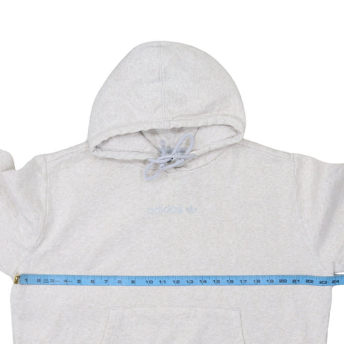 Adidas Women Beige Pullover Hoodie UK 12 Classic Logo Sweatshirt