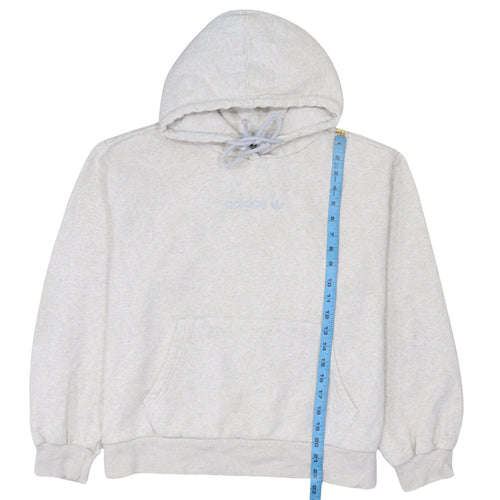 Adidas Women Beige Pullover Hoodie UK 12 Classic Logo Sweatshirt