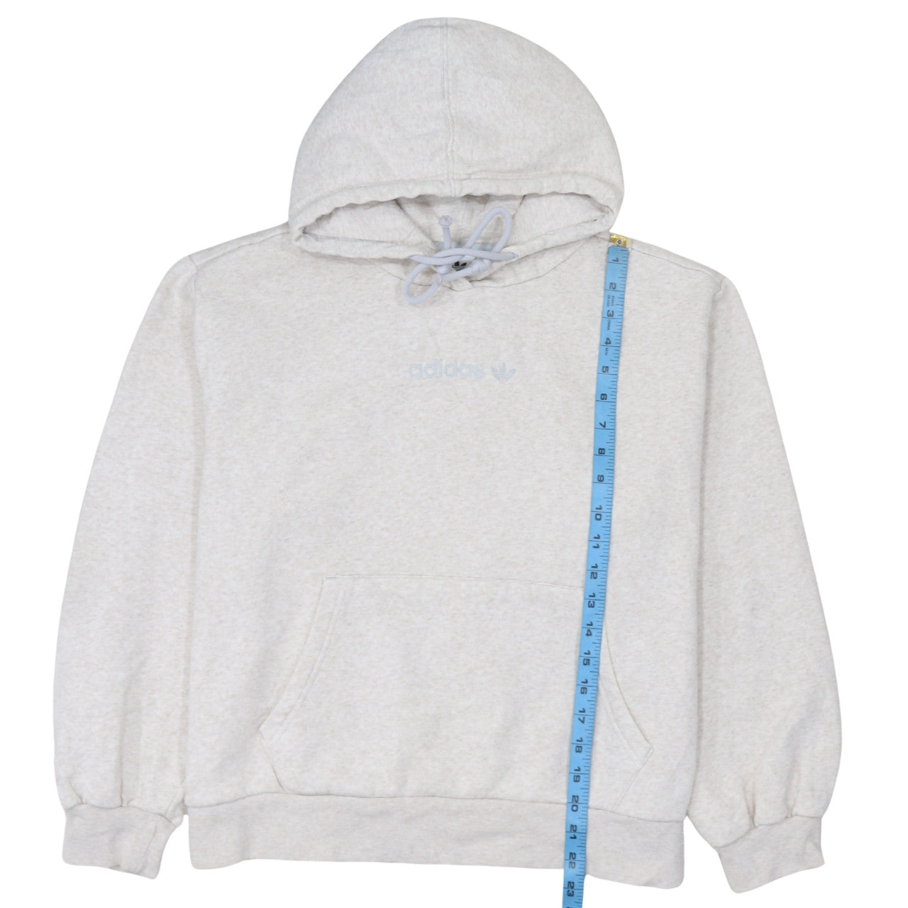 Adidas Women Beige Pullover Hoodie UK 12 Classic Logo Sweatshirt