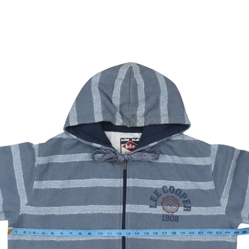 Lee Cooper Men’s Blue Striped Full Zip Hoodie 2XL Regular Fit