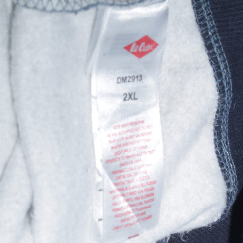 Lee Cooper Men’s Blue Striped Full Zip Hoodie 2XL Regular Fit